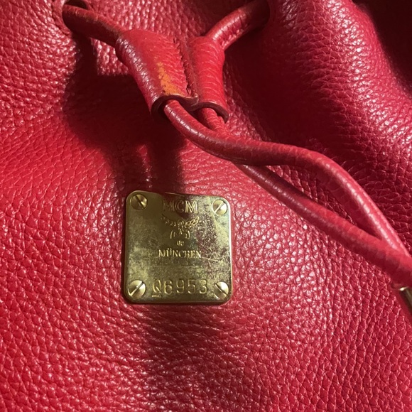 MCM Red Leather Shoulder Bag - Picture 2 of 14